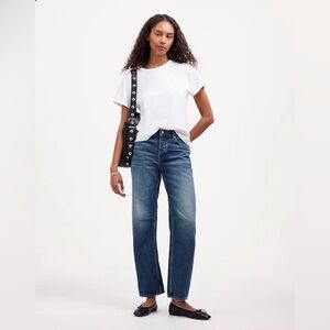 Madewell Classic Blue Darted Barrel Leg Jeans